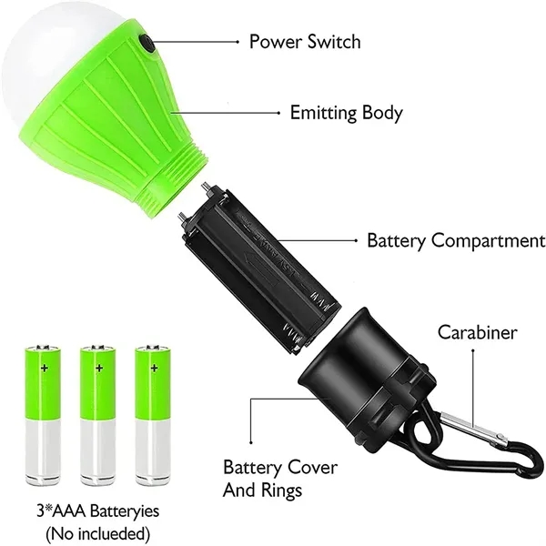 Portable LED Tent Lamp With Carabiner - Portable LED Tent Lamp With Carabiner - Image 4 of 7