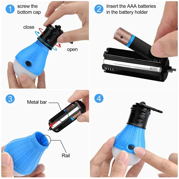 Portable LED Tent Lamp With Carabiner - Portable LED Tent Lamp With Carabiner - Image 6 of 7