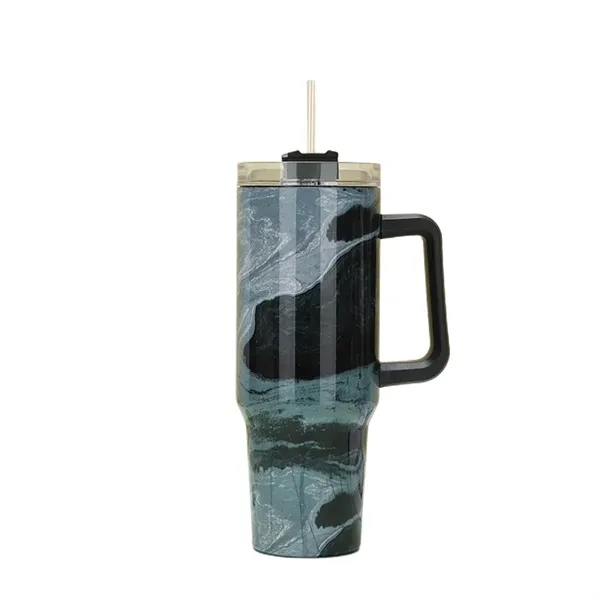 40 oz Tie-Dye Tumbler With Handle Straw Lid Travel Water Cup - 40 oz Tie-Dye Tumbler With Handle Straw Lid Travel Water Cup - Image 12 of 22