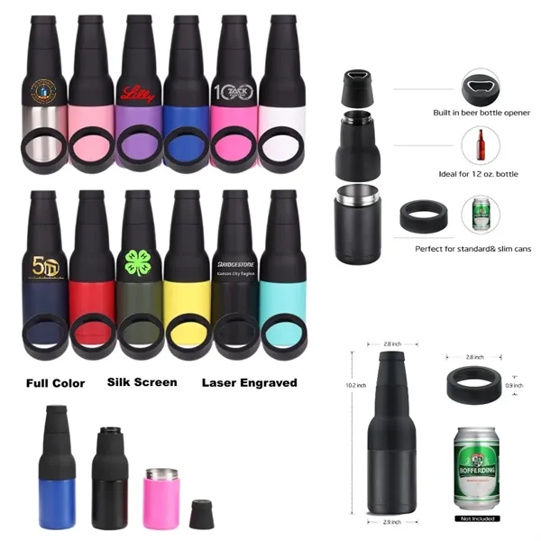 12/16 oz Stainless Steel Thermos Bottle Portable Cooler - 12/16 oz Stainless Steel Thermos Bottle Portable Cooler - Image 0 of 17
