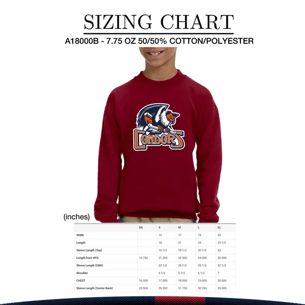 Gildan® Youth Cotton Crewneck Sweatshirts - Gildan® Youth Cotton Crewneck Sweatshirts - Image 2 of 14