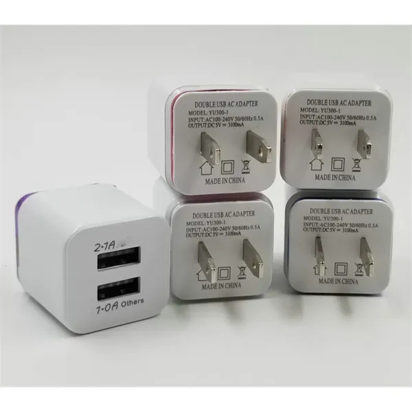 Dual USB Phone Adapter Wall Charger - Dual USB Phone Adapter Wall Charger - Image 3 of 3