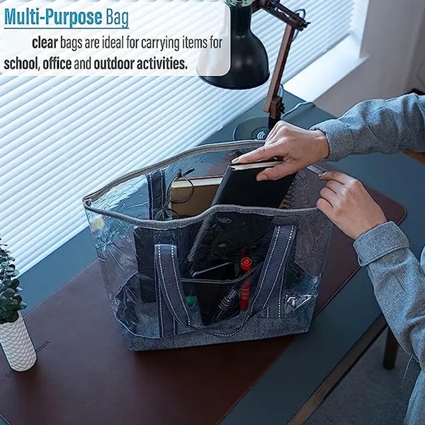 Custom Waterproof PVC Clear Beach Travel Zipper Tote Bag - Custom Waterproof PVC Clear Beach Travel Zipper Tote Bag - Image 3 of 6