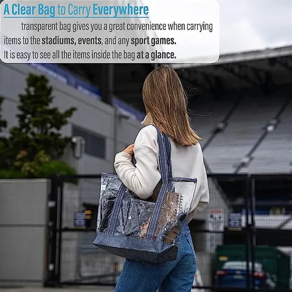 Custom Waterproof PVC Clear Beach Travel Zipper Tote Bag - Custom Waterproof PVC Clear Beach Travel Zipper Tote Bag - Image 6 of 6