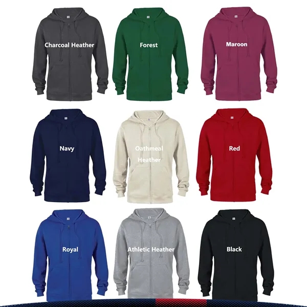 Delta Apparel® Adult Full Zip Hooded Sweatshirts - Delta Apparel® Adult Full Zip Hooded Sweatshirts - Image 3 of 3