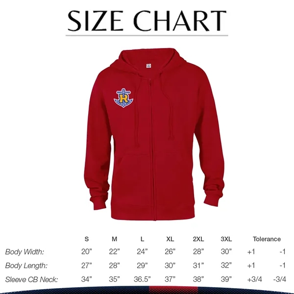 Delta Apparel® Adult Full Zip Hooded Sweatshirts - Delta Apparel® Adult Full Zip Hooded Sweatshirts - Image 2 of 3