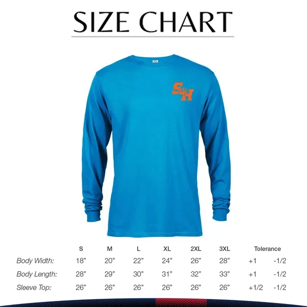 Delta Apparel® Cotton Unisex Long Sleeve T-Shirts - Delta Apparel® Cotton Unisex Long Sleeve T-Shirts - Image 2 of 6