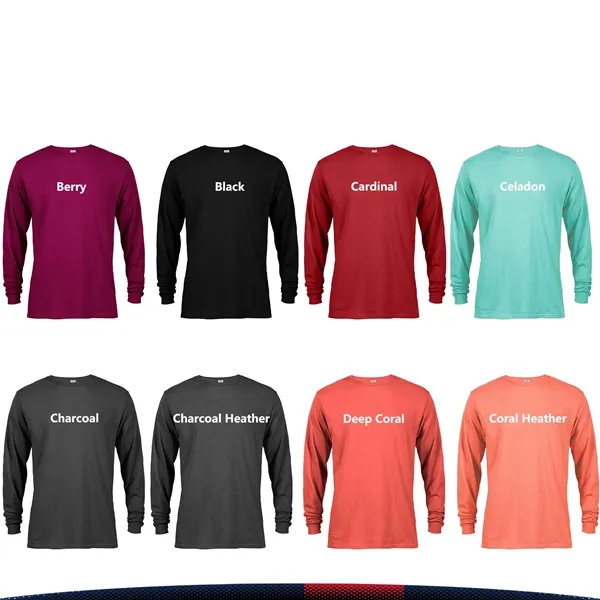 Delta Apparel® Cotton Unisex Long Sleeve T-Shirts - Delta Apparel® Cotton Unisex Long Sleeve T-Shirts - Image 4 of 6