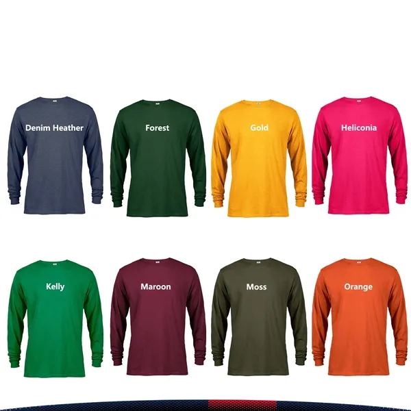 Delta Apparel® Cotton Unisex Long Sleeve T-Shirts - Delta Apparel® Cotton Unisex Long Sleeve T-Shirts - Image 5 of 6