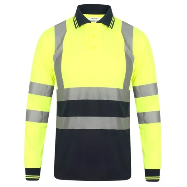 Hi Viz Class 3 Color Block Reflective Safety Polo Shirt - Hi Viz Class 3 Color Block Reflective Safety Polo Shirt - Image 2 of 5