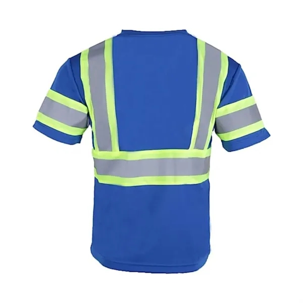 Hi Vis Reflective Two Tone Mesh Safety Work Shirt w/ Pocket - Hi Vis Reflective Two Tone Mesh Safety Work Shirt w/ Pocket - Image 5 of 5