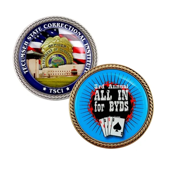 Full Color Speed Challenge Coin with Rope Border - Full Color Speed Challenge Coin with Rope Border - Image 5 of 5