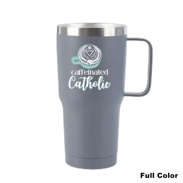 20 oz Double Wall Insulated Travel Mug Tumbler with Handle - 20 oz Double Wall Insulated Travel Mug Tumbler with Handle - Image 2 of 12