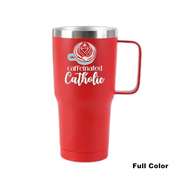 20 oz Double Wall Insulated Travel Mug Tumbler with Handle - 20 oz Double Wall Insulated Travel Mug Tumbler with Handle - Image 3 of 12