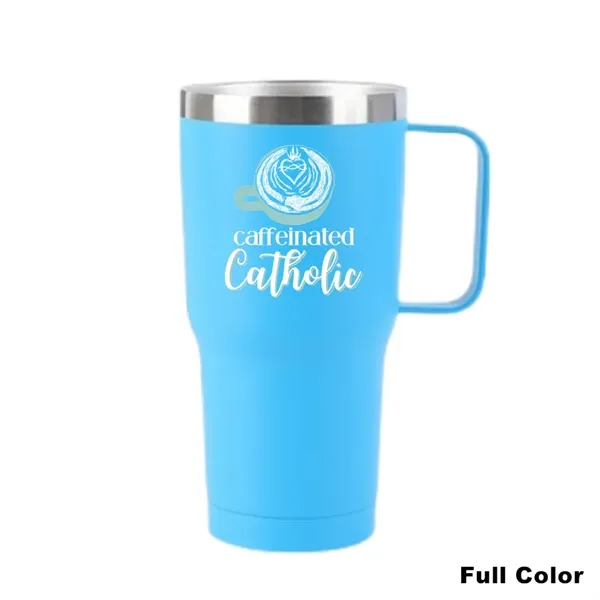 20 oz Double Wall Insulated Travel Mug Tumbler with Handle - 20 oz Double Wall Insulated Travel Mug Tumbler with Handle - Image 4 of 12