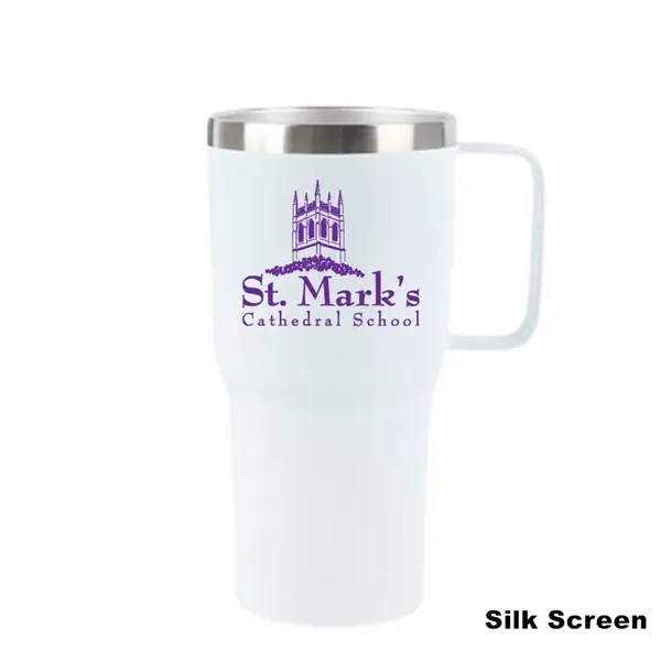20 oz Double Wall Insulated Travel Mug Tumbler with Handle - 20 oz Double Wall Insulated Travel Mug Tumbler with Handle - Image 6 of 12
