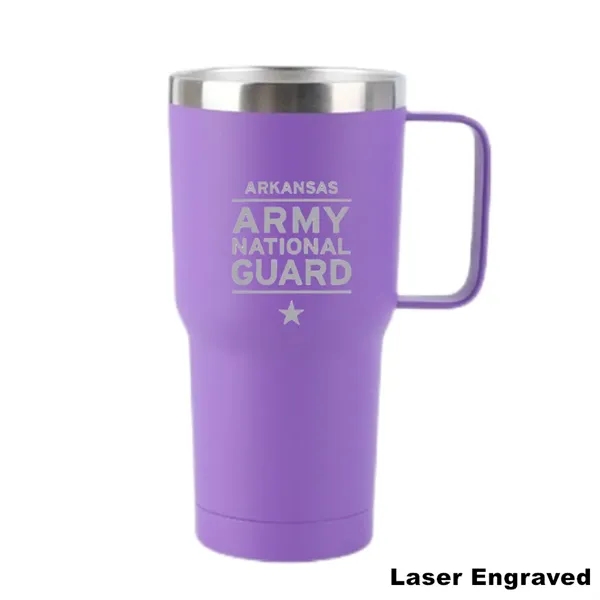 20 oz Double Wall Insulated Travel Mug Tumbler with Handle - 20 oz Double Wall Insulated Travel Mug Tumbler with Handle - Image 10 of 12