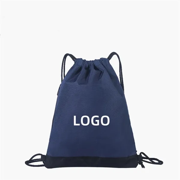 Waterproof Oxford Drawstring Backpack with Pocket Tote Bag - Waterproof Oxford Drawstring Backpack with Pocket Tote Bag - Image 1 of 5