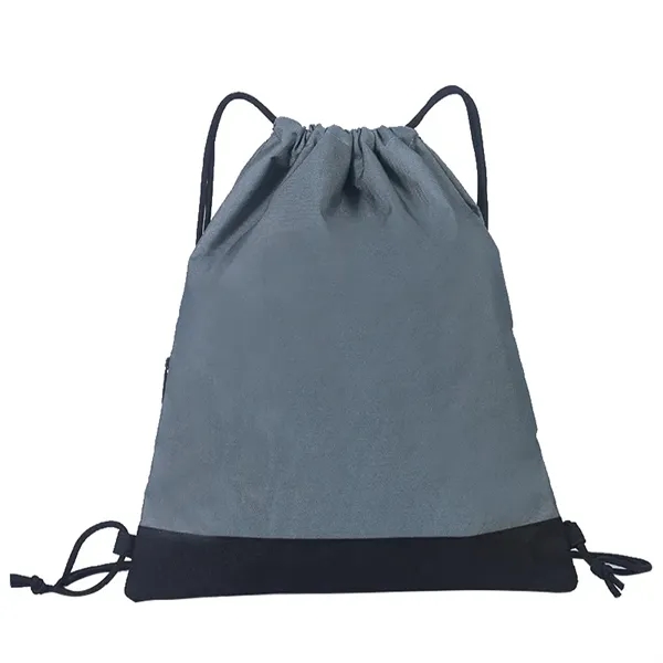 Waterproof Oxford Drawstring Backpack with Pocket Tote Bag - Waterproof Oxford Drawstring Backpack with Pocket Tote Bag - Image 4 of 5
