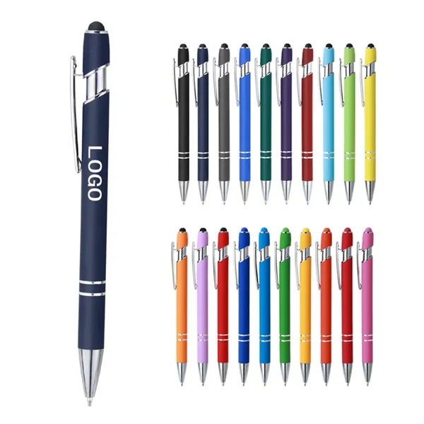 2 in 1 Metal Gel Ballpoint Soft Touch Pen Smooth Writing - 2 in 1 Metal Gel Ballpoint Soft Touch Pen Smooth Writing - Image 0 of 2