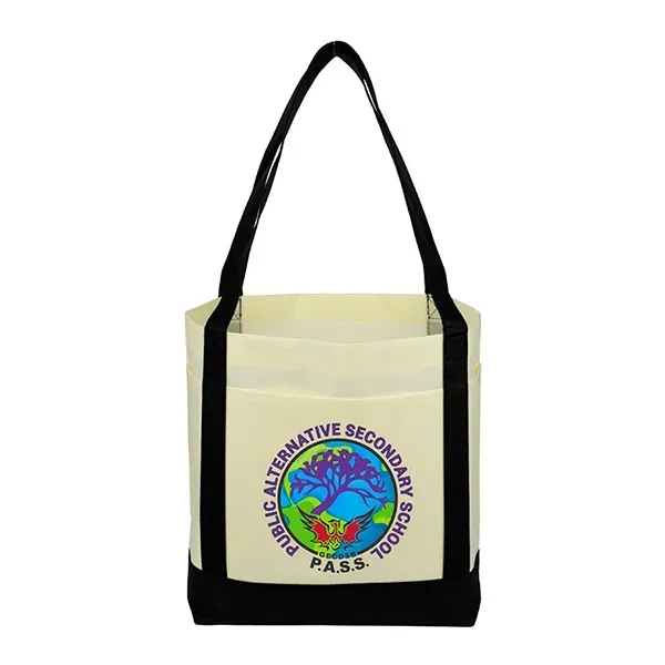 18" x 12" x 7" - THE CRUISER Faux Canvas 3-Pocket Value Tote - 18" x 12" x 7" - THE CRUISER Faux Canvas 3-Pocket Value Tote - Image 2 of 30