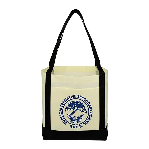 18" x 12" x 7" - THE CRUISER Faux Canvas 3-Pocket Value Tote - 18" x 12" x 7" - THE CRUISER Faux Canvas 3-Pocket Value Tote - Image 3 of 30