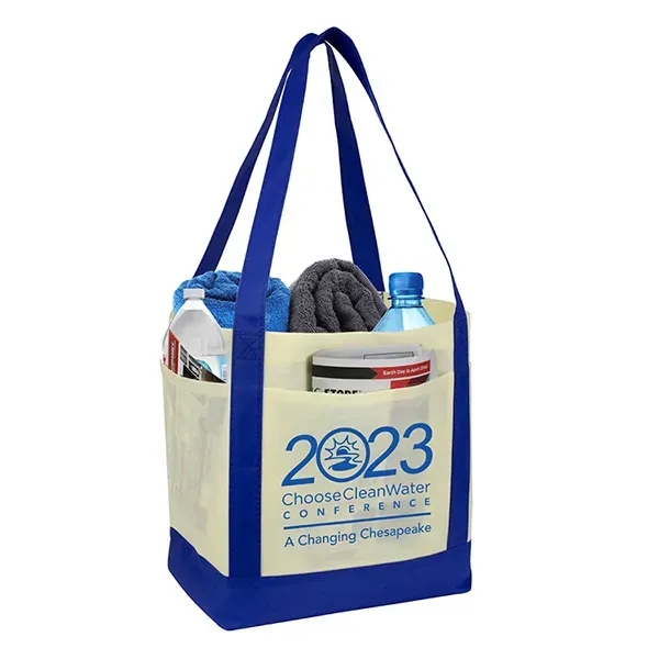 18" x 12" x 7" - THE CRUISER Faux Canvas 3-Pocket Value Tote - 18" x 12" x 7" - THE CRUISER Faux Canvas 3-Pocket Value Tote - Image 5 of 30