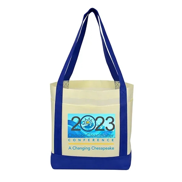 18" x 12" x 7" - THE CRUISER Faux Canvas 3-Pocket Value Tote - 18" x 12" x 7" - THE CRUISER Faux Canvas 3-Pocket Value Tote - Image 6 of 30