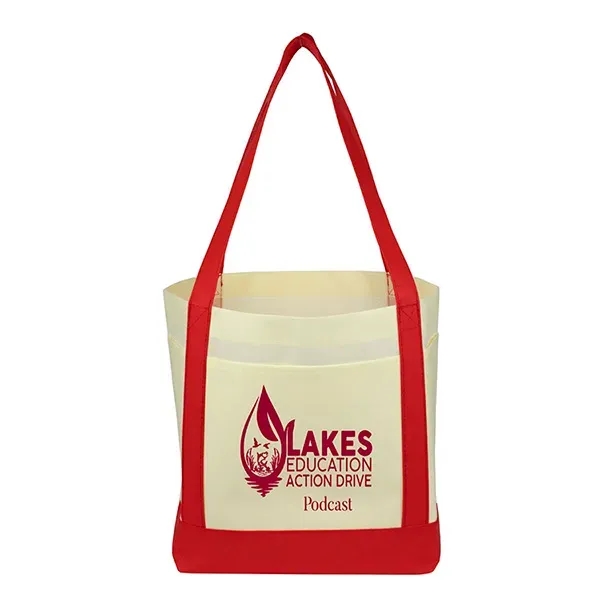 18" x 12" x 7" - THE CRUISER Faux Canvas 3-Pocket Value Tote - 18" x 12" x 7" - THE CRUISER Faux Canvas 3-Pocket Value Tote - Image 10 of 30