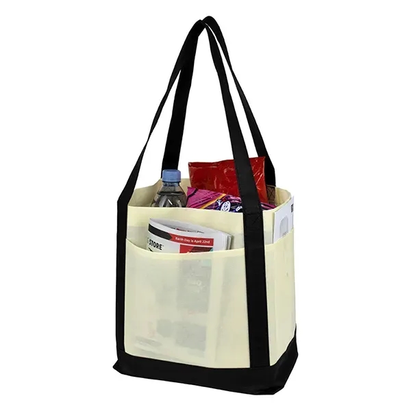 18" x 12" x 7" - THE CRUISER Faux Canvas 3-Pocket Value Tote - 18" x 12" x 7" - THE CRUISER Faux Canvas 3-Pocket Value Tote - Image 11 of 30