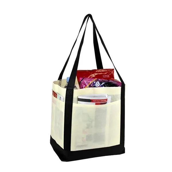 18" x 12" x 7" - THE CRUISER Faux Canvas 3-Pocket Value Tote - 18" x 12" x 7" - THE CRUISER Faux Canvas 3-Pocket Value Tote - Image 12 of 30