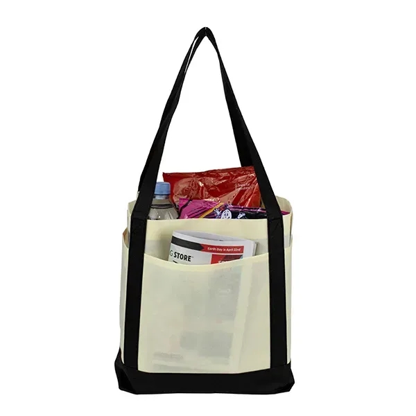 18" x 12" x 7" - THE CRUISER Faux Canvas 3-Pocket Value Tote - 18" x 12" x 7" - THE CRUISER Faux Canvas 3-Pocket Value Tote - Image 13 of 30