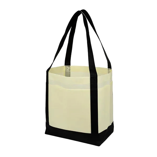 18" x 12" x 7" - THE CRUISER Faux Canvas 3-Pocket Value Tote - 18" x 12" x 7" - THE CRUISER Faux Canvas 3-Pocket Value Tote - Image 14 of 30