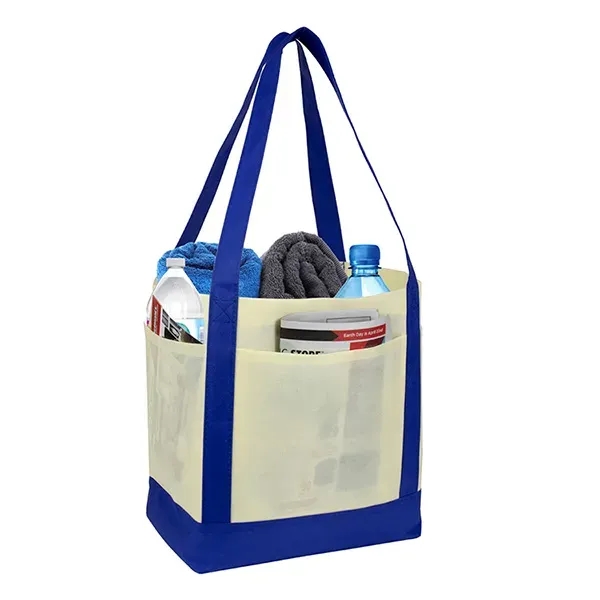 18" x 12" x 7" - THE CRUISER Faux Canvas 3-Pocket Value Tote - 18" x 12" x 7" - THE CRUISER Faux Canvas 3-Pocket Value Tote - Image 23 of 30