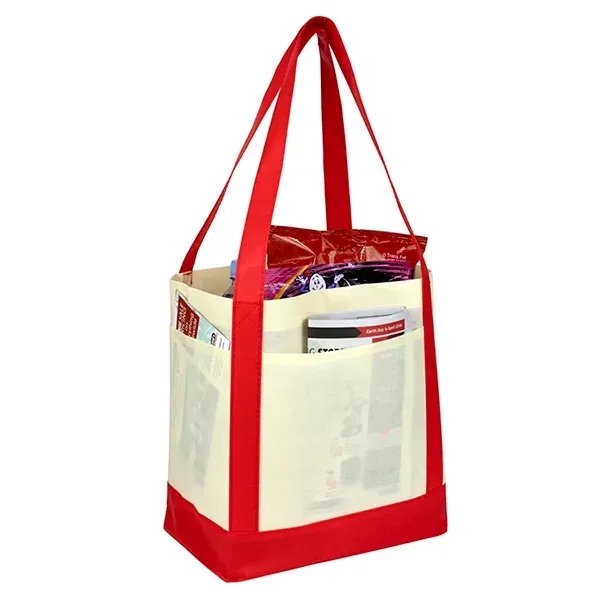 18" x 12" x 7" - THE CRUISER Faux Canvas 3-Pocket Value Tote - 18" x 12" x 7" - THE CRUISER Faux Canvas 3-Pocket Value Tote - Image 26 of 30