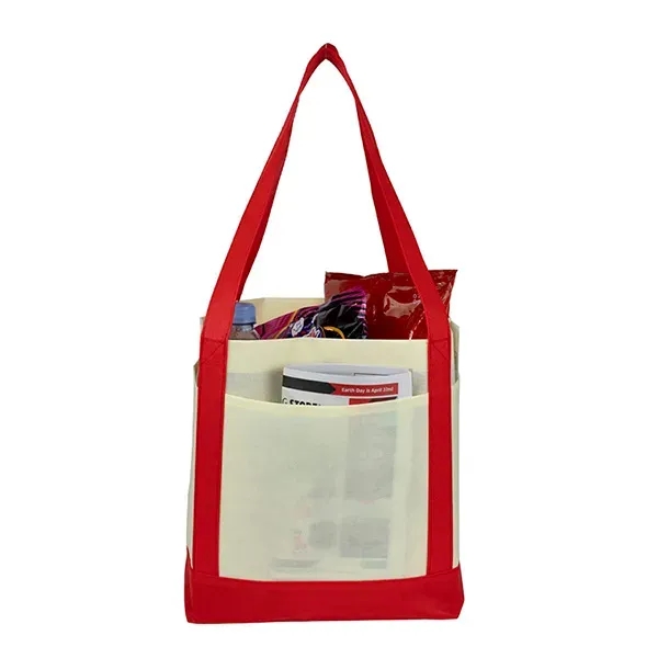 18" x 12" x 7" - THE CRUISER Faux Canvas 3-Pocket Value Tote - 18" x 12" x 7" - THE CRUISER Faux Canvas 3-Pocket Value Tote - Image 27 of 30