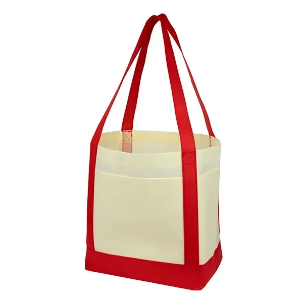 18" x 12" x 7" - THE CRUISER Faux Canvas 3-Pocket Value Tote - 18" x 12" x 7" - THE CRUISER Faux Canvas 3-Pocket Value Tote - Image 28 of 30