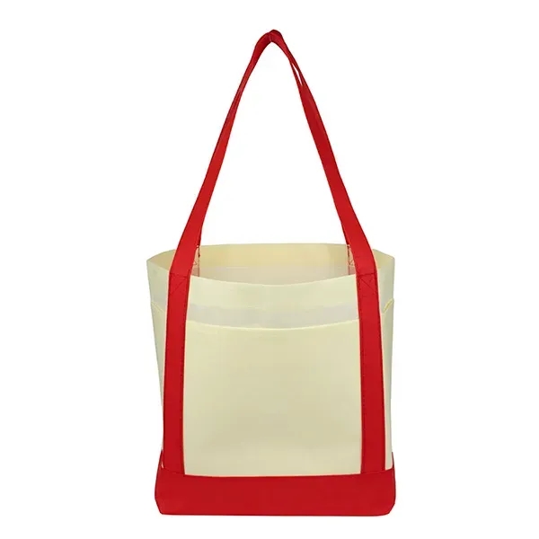 18" x 12" x 7" - THE CRUISER Faux Canvas 3-Pocket Value Tote - 18" x 12" x 7" - THE CRUISER Faux Canvas 3-Pocket Value Tote - Image 30 of 30