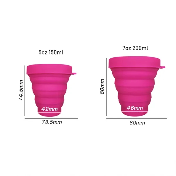 Collapsible Travel Cup With Carabiner and Lid 5oz 7oz - Collapsible Travel Cup With Carabiner and Lid 5oz 7oz - Image 10 of 12