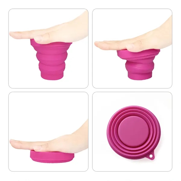 Collapsible Travel Cup With Carabiner and Lid 5oz 7oz - Collapsible Travel Cup With Carabiner and Lid 5oz 7oz - Image 11 of 12