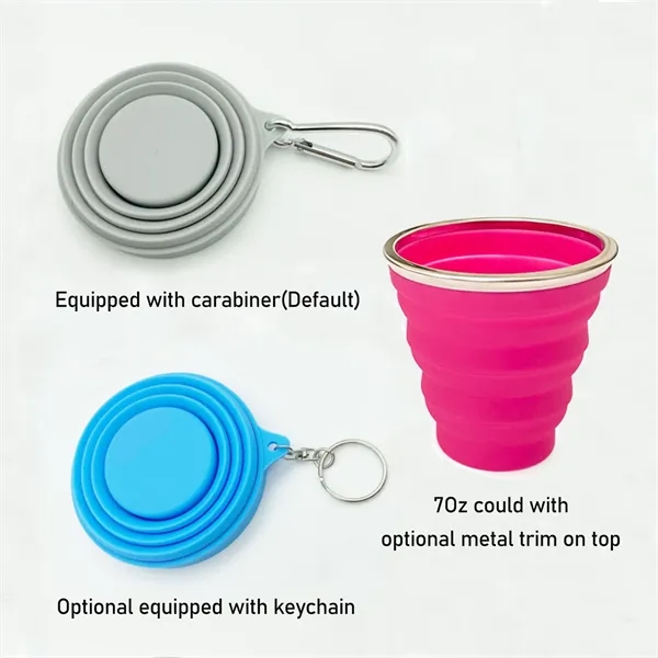 Collapsible Travel Cup With Carabiner and Lid 5oz 7oz - Collapsible Travel Cup With Carabiner and Lid 5oz 7oz - Image 12 of 12