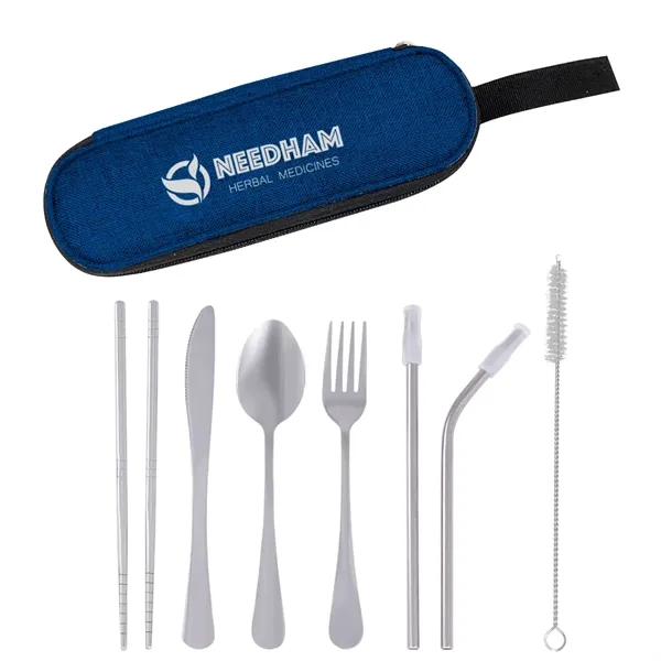 Stainless Steel Cutlery Set In Pouch - Stainless Steel Cutlery Set In Pouch - Image 1 of 6