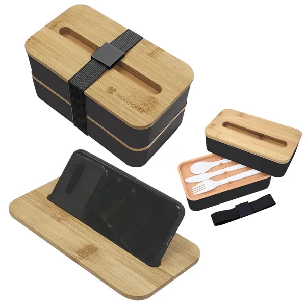 Stackable Bento Box With Phone Stand - Stackable Bento Box With Phone Stand - Image 2 of 19