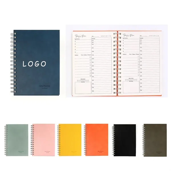 A5 Beautiful Portable Coil Spiral English Calendar Notebook