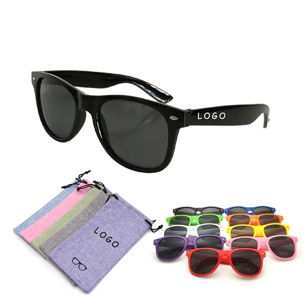 UV Protection Stylish Solid Color Sunglasses With Burlap