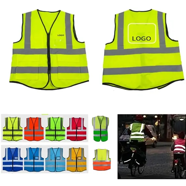 High Visibility Reflective Safety Vest with Pockets - High Visibility Reflective Safety Vest with Pockets - Image 0 of 5