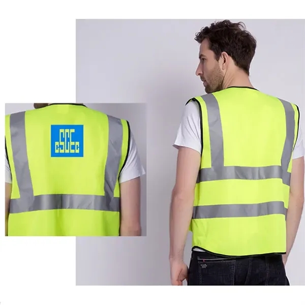 High Visibility Reflective Safety Vest with Pockets - High Visibility Reflective Safety Vest with Pockets - Image 1 of 5