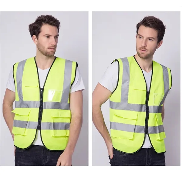 High Visibility Reflective Safety Vest with Pockets - High Visibility Reflective Safety Vest with Pockets - Image 3 of 5