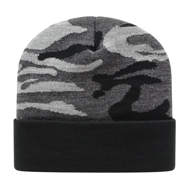 Urban Camouflage Knit Cap with Solid Color Cuff - Urban Camouflage Knit Cap with Solid Color Cuff - Image 1 of 1