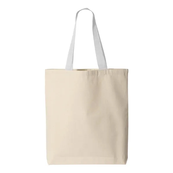 Q-Tees 11L Canvas Tote with Contrast-Color Handles - Q-Tees 11L Canvas Tote with Contrast-Color Handles - Image 34 of 36